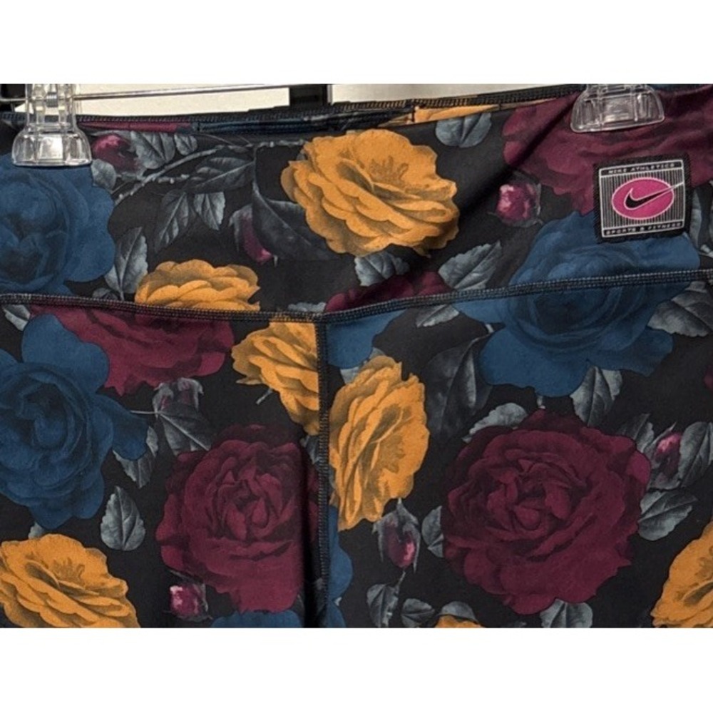 New Nike One Training Women Multi Color Rose Floral 7" Print Bike Short XXL NWOT - Picture 3 of 8